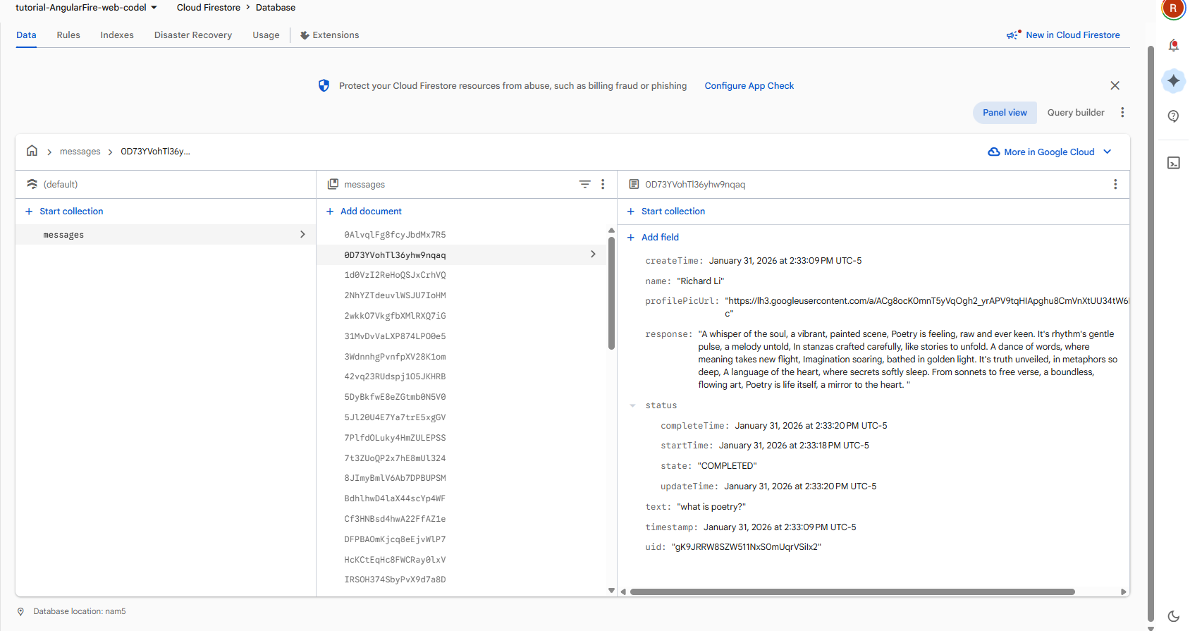 Backend database